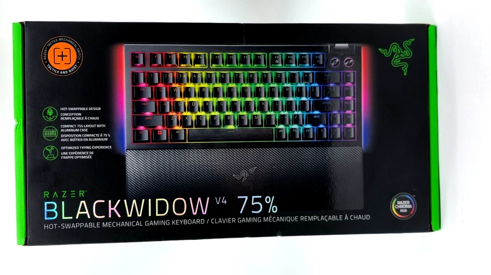 Razer BlackWidow V4 75% Hot-Swap Mechanical Gaming Keyboard, RGB/Black - Image 2 of 4