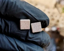 1.80Ct Round Cut Lab Created Diamond Cluster Stud Earrings 14K White Gold Plated