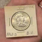 1963-D Franklin Half Dollar 50C Silver 0.900 Business Strike KM#202