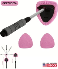 Windshield Car Cleaning Tool kit Window Glass Wiper Cleaner Brush Pad Extendable