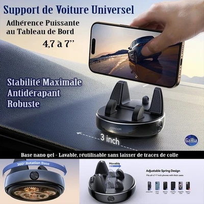 JOYROOM Support de Téléphone pour Voiture Universel Tableau de Bord Ventouse Nano Gel