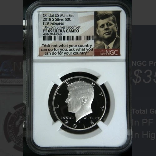 2018-S Silver Proof Kennedy Half Dollar 50C NGC PF69 UCAM  First Releases