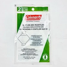 Coleman #51 Slip-on Bayonet Style Lantern Mantles 2 Pack