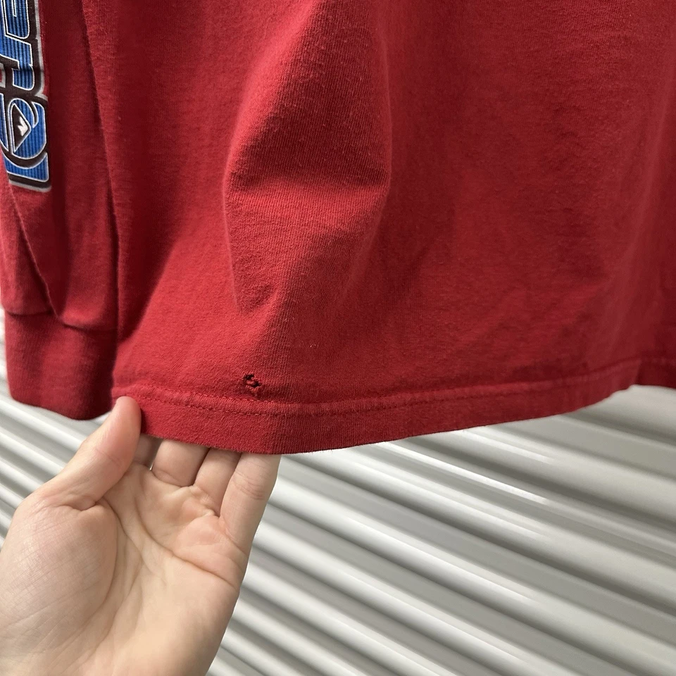 Vintage 2000s QuikSilver Center Hit Longsleeve Size Large Red Sleeve Hits Surf - Image 3 of 4