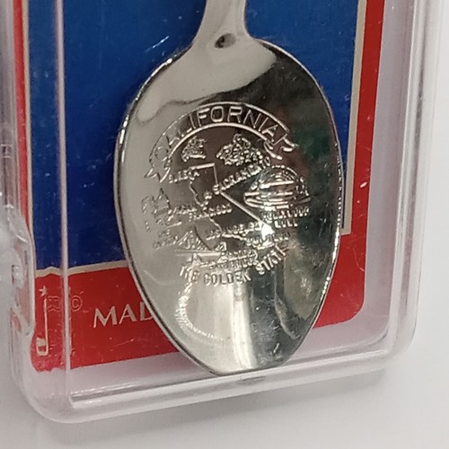Souvenir CALIFORNIA 4 SPOONS Los Angeles San Francisco Columbia Cablecar Train - Picture 15 of 15