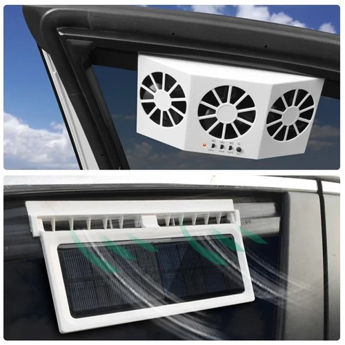 Car Exhaust Fan Air Circulation Cooling and Heat 2/3 Head Ventilation Fan - Picture 3 of 25