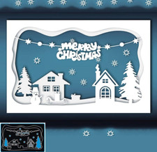 Merry Christmas Snow Scene Metal Cutting Dies Stencil Scrapbooking Embossing DIY