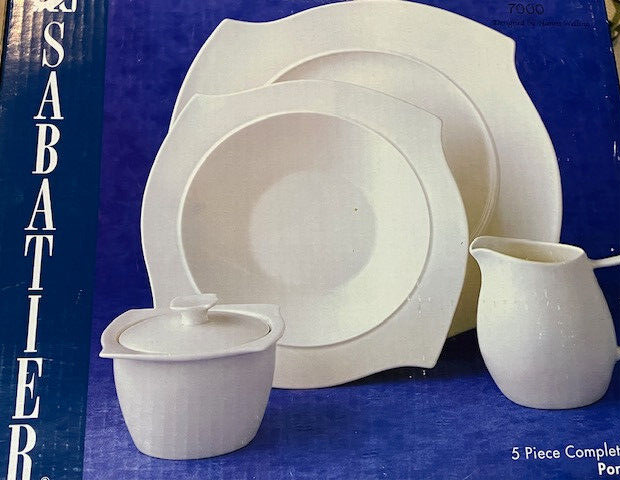 Sabatier Onda 5pc Completer Set  Chop Plate Serving Bowl Sugar & Cream NOS