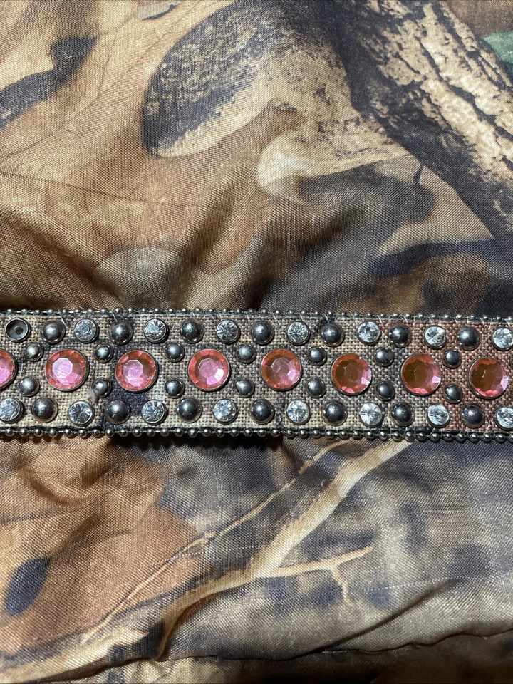 32” Camo , Pink Rhinestone Row Western Buckle Cowgirl Boy  Rodeo Belt  - Image 3 of 4
