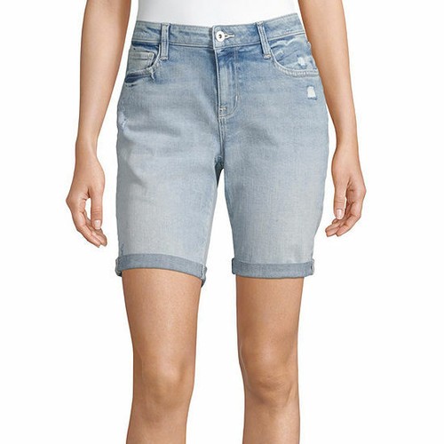 Arizona Women's Juniors Denim Bermuda Shorts Size 15 Med Riptide NEW | eBay