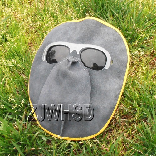 Portable Front Protected Leather Lens Glasses Welder Welding Hood Helmet Mask - Picture 2 of 6