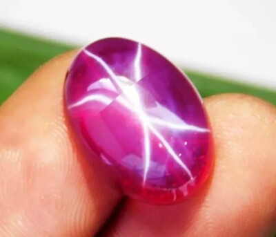 Natural Red Star Ruby 6 Rays Cabochon Cut 17-18 Ct Certified Loose Gemstone
