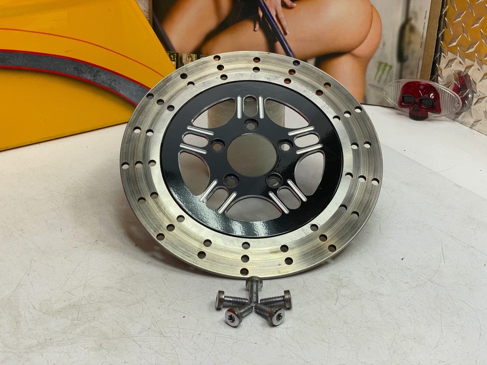 08-25 Harley Roland Sands 11.8" Rotor de freno delantero flotante Touring Softail Dyna Foto 3 de 4