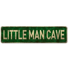 Little Man Cave Toddler Boy Room D cor 4" x 16" Decoration Wall Sign Kids Roo...