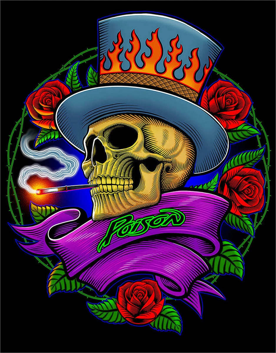 Poison (Rock Band) Metal Sign/Poster Rose Skull | eBay
