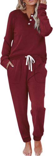 Two Piece Outfits for Women Lounge Sets Button down Sweatshirt Sweatpants Sweats