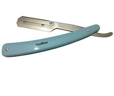 BARBER SALON STRAIGHT CUT THROAT SHAVING RAZOR RASOIRS RASOI NAVALHA SKY BLUE