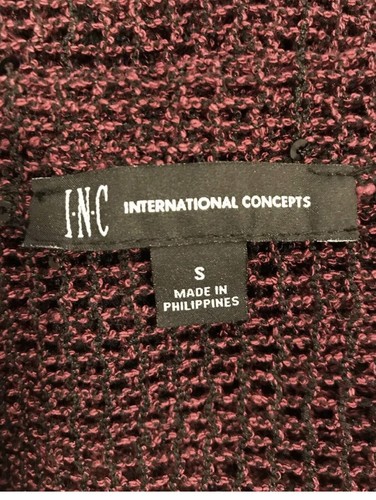 Blusa Top INC International Concepts Lentejuelas Ilusión Malla Negro Vino S $69.50 - Imagen 8 de 9
