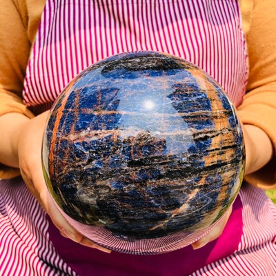 8.44LB Natural Beautiful Blue Striped Ball Quartz Crystal Sphere Healing 1104