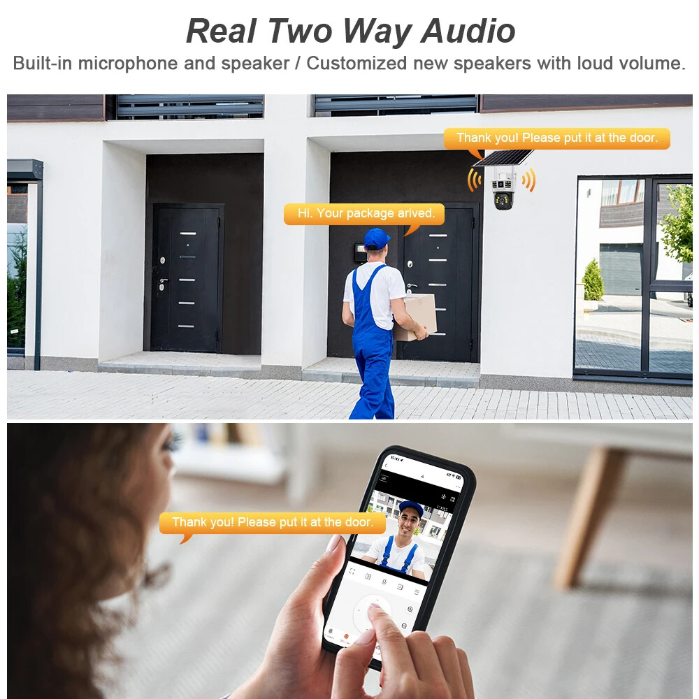 4G SIM Card 12MP Solar Camera 6K Outdoor IP Wireless Home Security