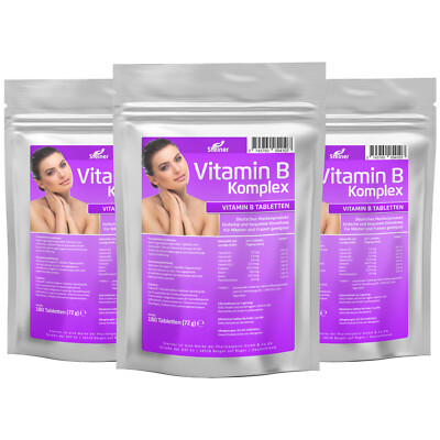 3 Packungen Vitamin B Komplex Tabletten B1 B2 B3 B5 B6 B12 Biotin Folsäure