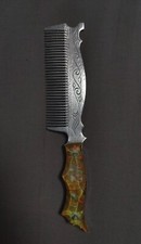 Vintage comb, prison work, handmade aluminum and plexiglass 1970s USSR.