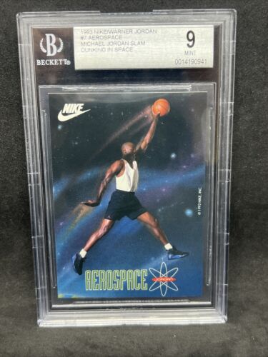 1993 NIKE / WARNER MICHAEL JORDAN SLAM DUNKING IN SPACE AEROSPACE #7 BGS 9 MINT