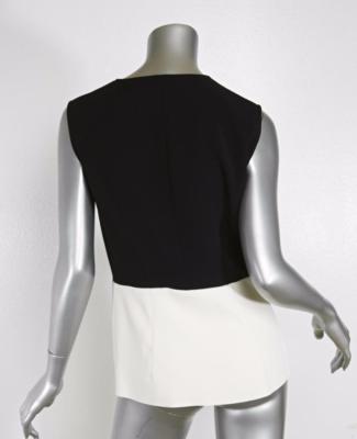 Haut Sans Manches Cedric Charlier Noir Et Blanc - Taille US 8, Style Péplum, Occasion Excellent état