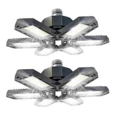 Garage Super Bright 2Pack LED Light Work Shop Ceiling Lights Deformable Bulb E27