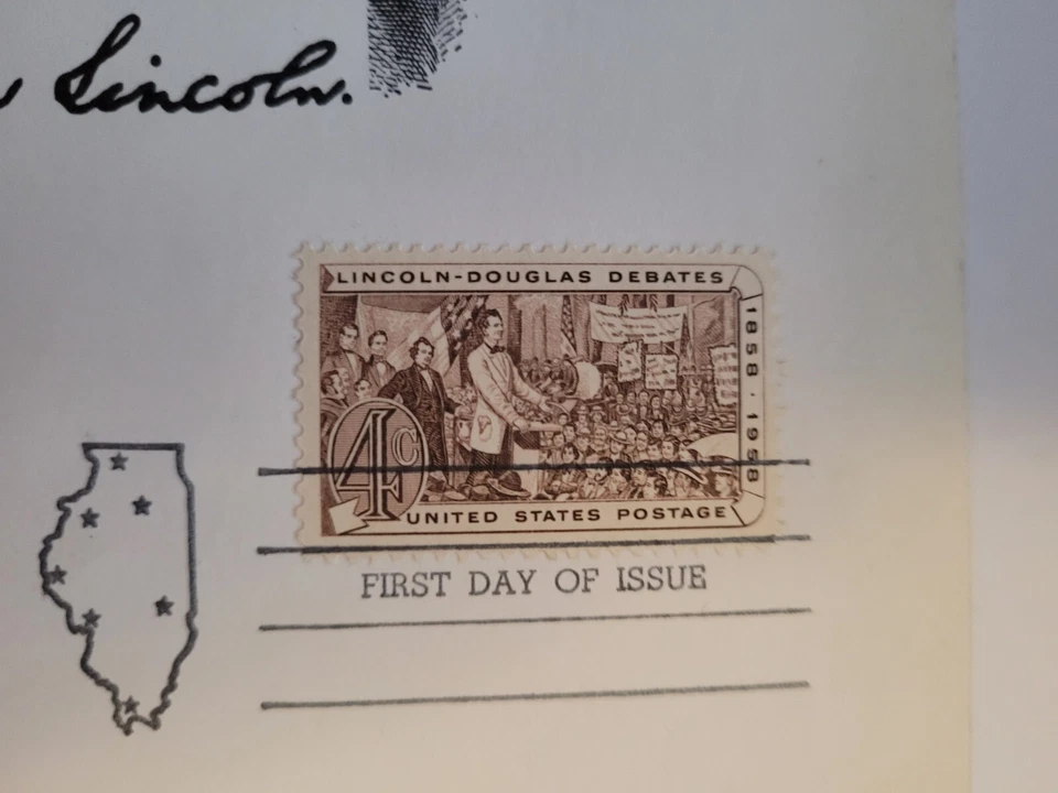 1959 USPS Lincoln - Douglas Debate First Day of Issue Stamp - Image 2 of 2