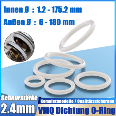 O Ring O-Ring Innen Ø 1 - 161 mm x Schnurstärke 2,0 mm VMQ 50 Dichtring 0 Ring