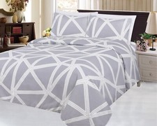 Rayon from Bamboo Bedding Printed 3 Piece Duvet Cover Set, Triangle Geometric