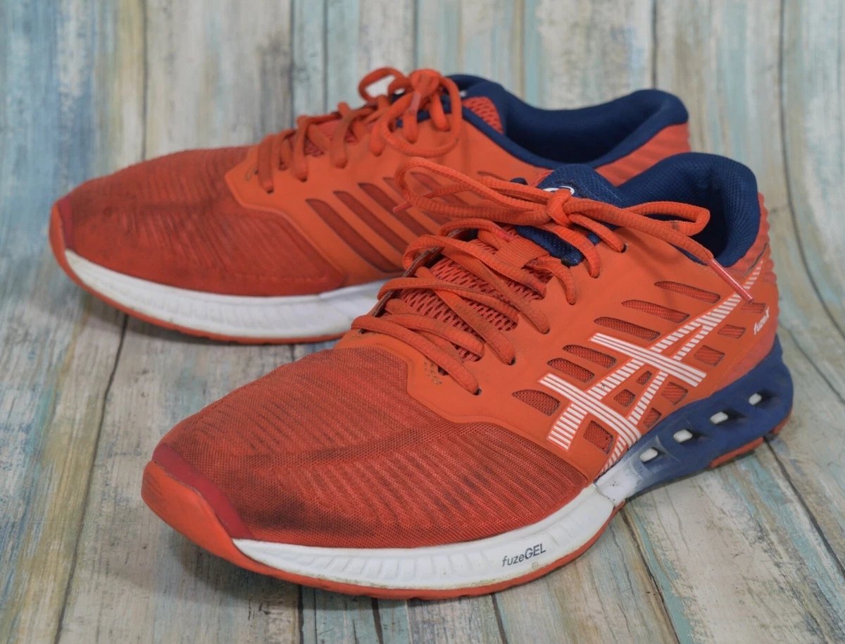 ASICS FuzeX Men s Size 9 Orange Blue Running Shoes T639N