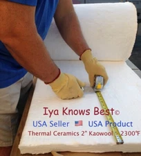 2" Kaowool 6" x 6" Ceramic Fiber Blanket Insulation 8# Thermal Ceramics 2300F 