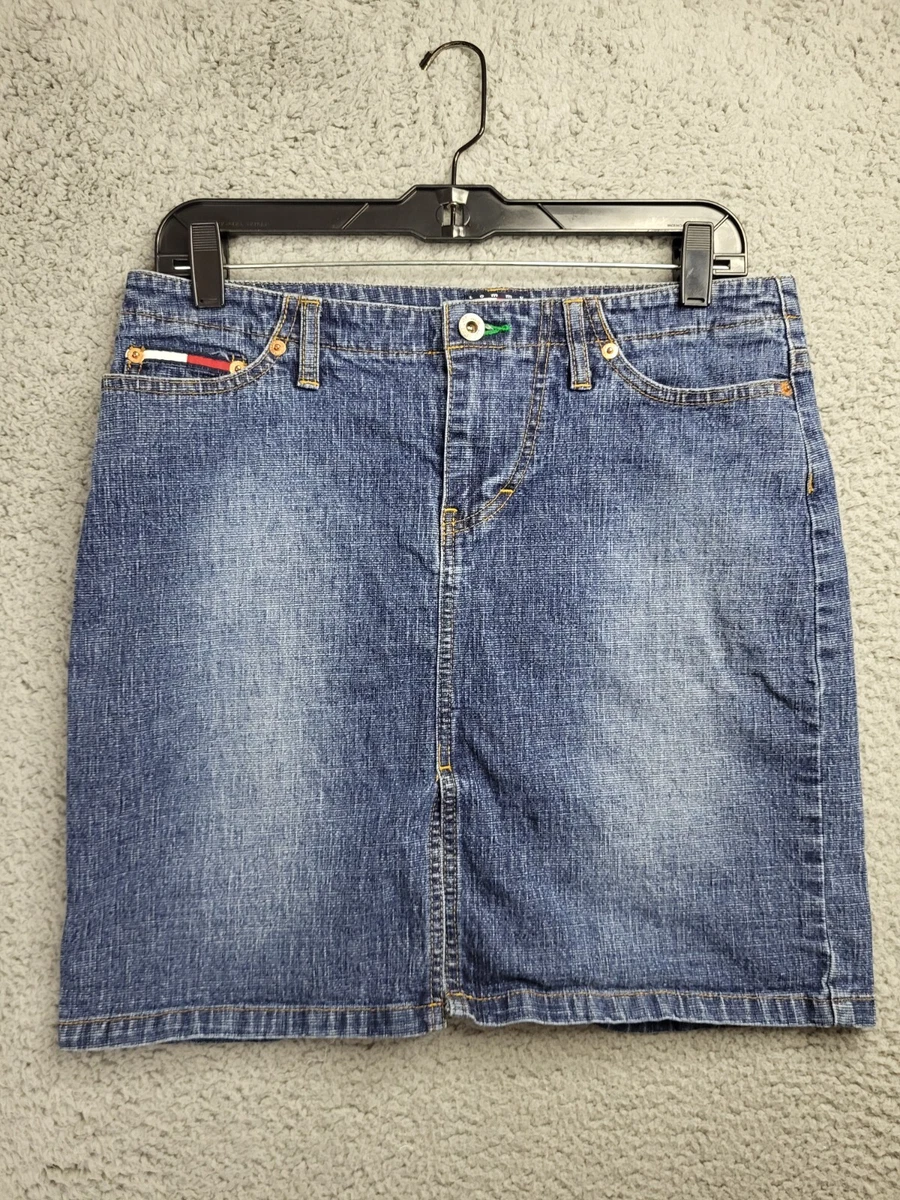 Tommy jeans embroidered denim mini skirt cheap