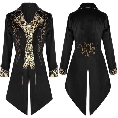 Frock Coat Steampunk Vittoriano Mattina Steampunk Uomo Retro Giacca Gotica - Foto 3 di 11