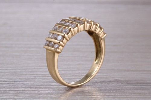 7.50 mm Wide Natural Diamond set 18ct Yellow Gold Dress Ring - Picture 3 of 10
