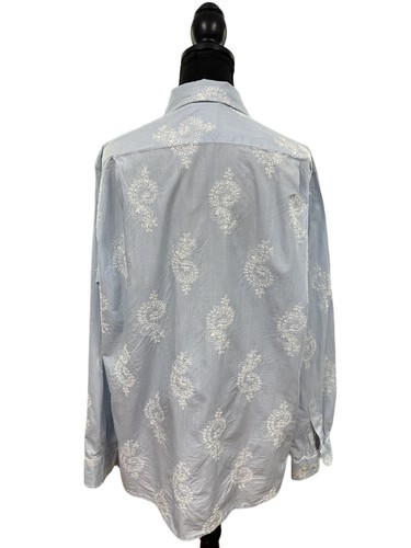 Camisa de novio GAP unisex talla mediana clásica a rayas bordada manga larga - Imagen 2 de 8
