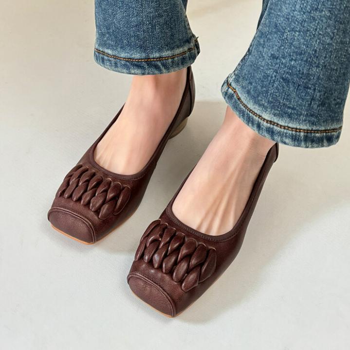 SAOLA Mocassino da donna punta quadrata pull on scarpe da ufficio quotidiano pompa semplice scarpe da ballo Oxford