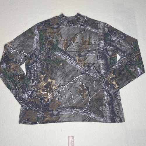 Men's XL RealTree Camouflaged Long Sleeve Mock Turtleneck Shirt Hunting Fishing - Picture 4 of 16