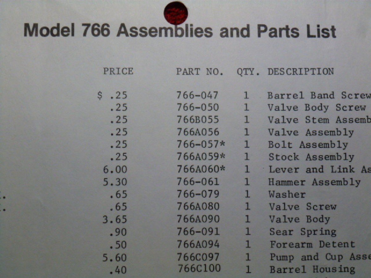 Crosman 766 Service Manual With Exploded View & Parts List | eBay