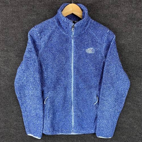 The North Face Osito Womens Jacket M Blue Fleece Long Sleeve Full Zip Winter