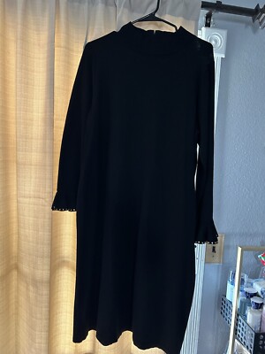 Calvin Klein Women's Plus Size Bell-Sleeve Sweater Dress 1X Black MADP $129