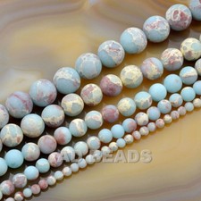 Natural Matte Gemstone Round Spacer Loose Beads 15.5'' 4mm 6mm 8mm 10mm 12mm