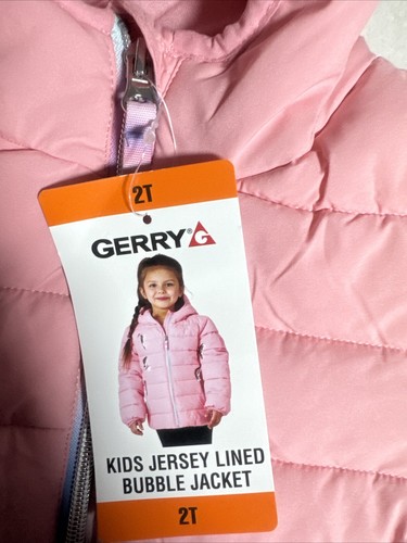 Gerry Kids Jersey Lined Jacket Hooded Pink Girls Puffer Coat Size 2T - Picture 2 of 10