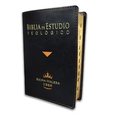 Biblia de Estudio Teológico RV1960 imit piel negro con indice