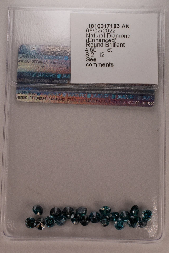 Натуральные фантазийные синие/интенсивные голубые бриллианты 4,50 карата 20 штук (ЗАПЕЧАТАННЫЕ ПРОВЕРЕННЫЕ) - Изображение 2 из 4