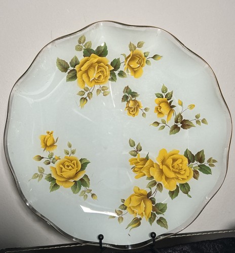 Vintage James Clarke And Sons English Stoke Glass Cake Platter Scalloped - Picture 2 of 12