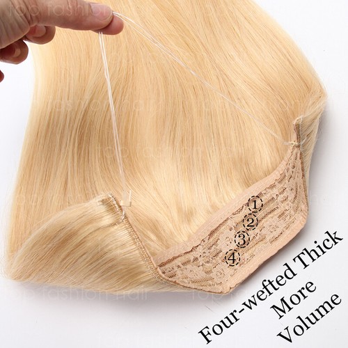 THICK Hidden Secret Wire In 100% Human Remy Hair Weft Extensions One Piece Ombre - Picture 6 of 38
