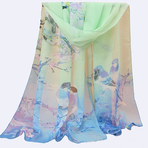 Long Soft Chiffon Scarf Plain Sheer Wrap Shawl Womens Large Stole Neck Scarves♧ - Picture 89 of 93